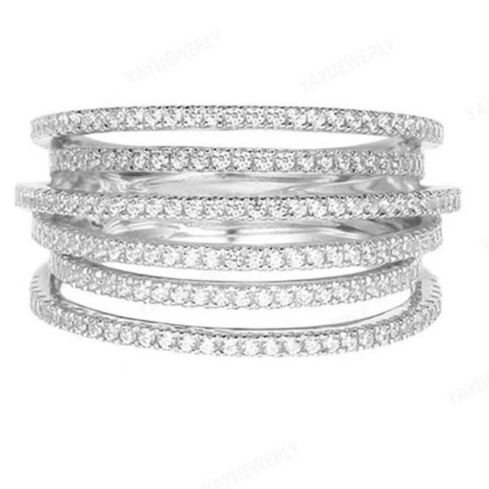 NEW 6.4 CT 925 STERLING SILVER DIAMOND RING, CUTE RING, SHINY RING. - Picture 5 of 7
